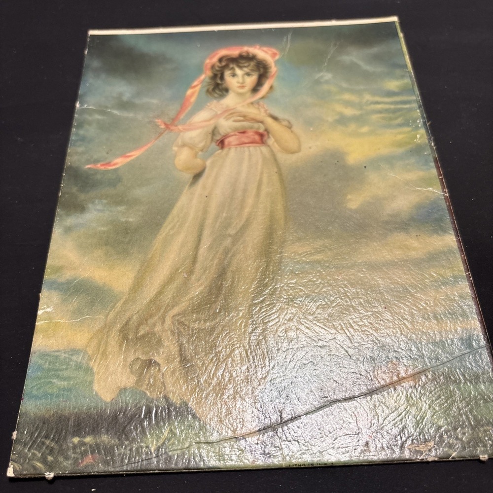 Vintage Pinkie Sir Thomas Lawrence Sarah Barrett Moulton Lithograph Print 8x6